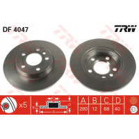 Гальмівний диск TRW DF4047