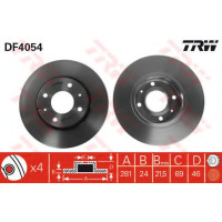 Гальмівний диск TRW DF4054