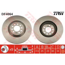 Гальмівний диск TRW DF4064