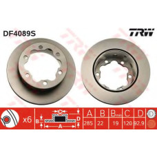 Гальмівний диск TRW DF4089S