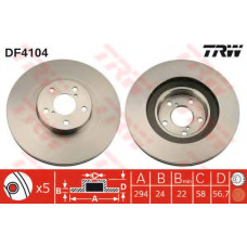 Гальмівний диск TRW DF4104
