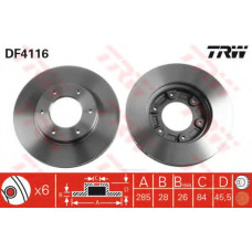 Гальмівний диск TRW DF4116