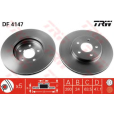 Гальмівний диск TRW DF4147