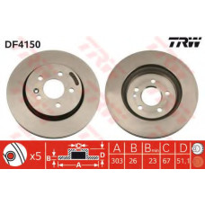 Гальмівний диск TRW DF4150