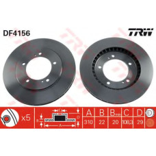 Гальмівний диск TRW DF4156