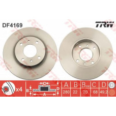 Гальмівний диск TRW DF4169