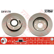 Гальмівний диск TRW DF4170