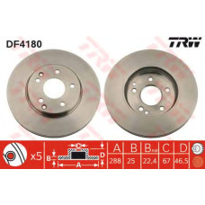 Гальмівний диск TRW DF4180