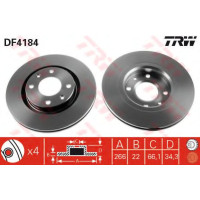 Гальмівний диск TRW DF4184