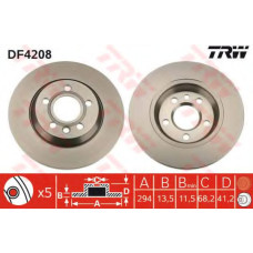 Гальмівний диск TRW DF4208
