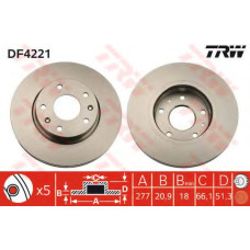 Гальмівний диск TRW DF4221