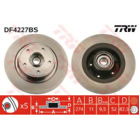 Гальмівний диск TRW DF4227BS