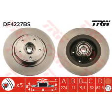 Гальмівний диск TRW DF4227BS