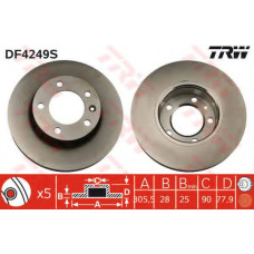 Гальмівний диск TRW DF4249S