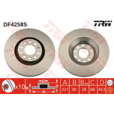 Гальмівний диск TRW DF4258S