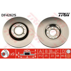 Гальмівний диск TRW DF4262S