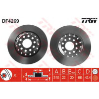 Гальмівний диск TRW DF4269