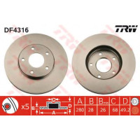 Гальмівний диск TRW DF4316