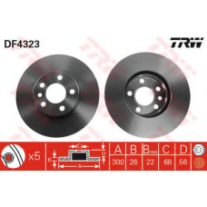Гальмівний диск TRW DF4323