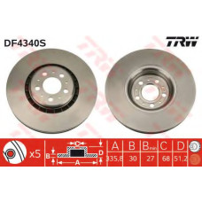 Гальмівний диск TRW DF4340S