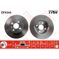Гальмівний диск TRW DF4344