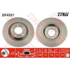 Гальмівний диск TRW DF4351