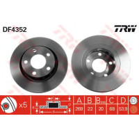 Гальмівний диск TRW DF4352