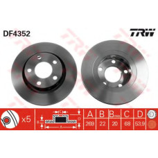 Гальмівний диск TRW DF4352
