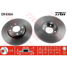 Гальмівний диск TRW DF4364