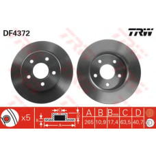 Гальмівний диск TRW DF4372