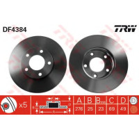 Гальмівний диск TRW DF4384