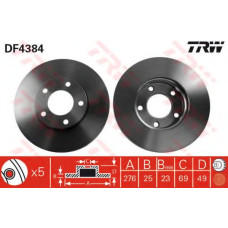 Гальмівний диск TRW DF4384