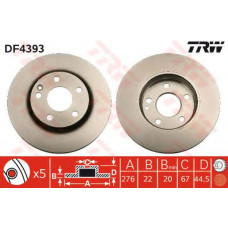 Гальмівний диск TRW DF4393
