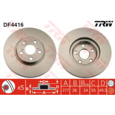 Гальмівний диск TRW DF4416