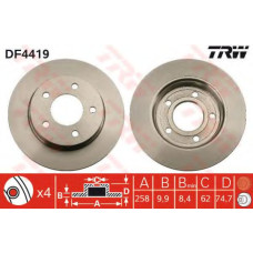 Гальмівний диск TRW DF4419
