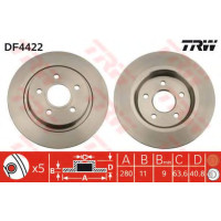 Гальмівний диск TRW DF4422