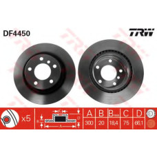 Гальмівний диск TRW DF4450