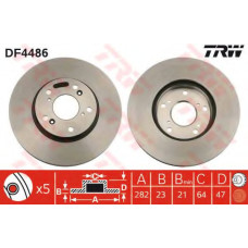 Гальмівний диск TRW DF4486