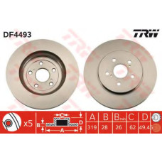 Гальмівний диск TRW DF4493