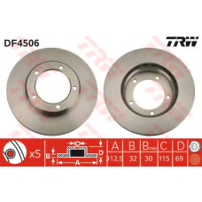 Гальмівний диск TRW DF4506