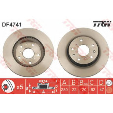 Гальмівний диск TRW DF4741