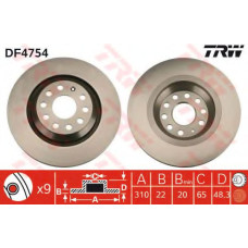 Гальмівний диск TRW DF4754