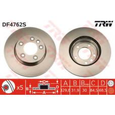 Гальмівний диск TRW DF4762S