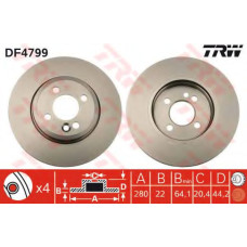 Гальмівний диск TRW DF4799