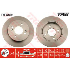Гальмівний диск TRW DF4801