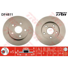 Гальмівний диск TRW DF4811