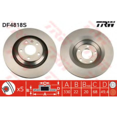 Гальмівний диск TRW DF4818S