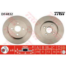 Гальмівний диск TRW DF4832