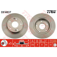 Гальмівний диск TRW DF4837