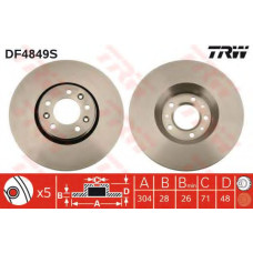 Гальмівний диск TRW DF4849S